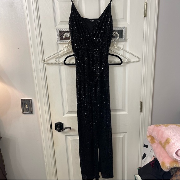 Elegant Black Sequin Jumpsuit XL Fashion Nova - Picture 4 of 13